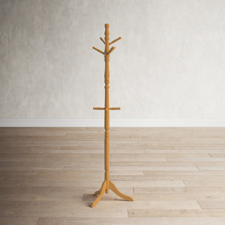 Oak wood coat online rack